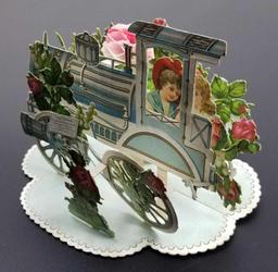 Group of Antique Pop Up Victorian Valentine Diecut Cards