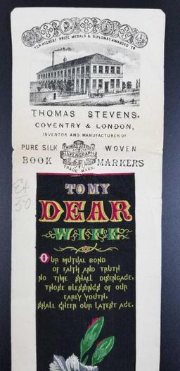 19th Century Thomas Stevens Pure Silk Book Marker