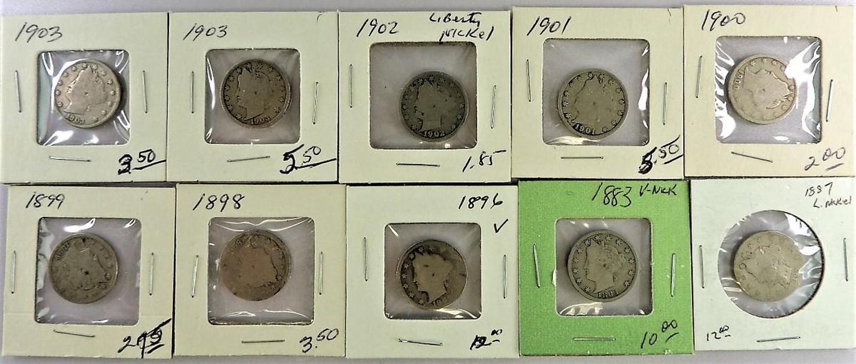 Lot of (10) misc Liberty Nickels?1883-1903.