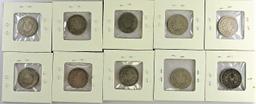 Lot of (10) misc Liberty Nickels 1907-1912.