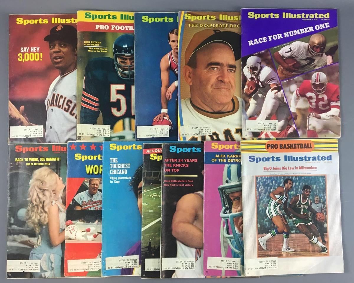 Group of 12 1970s Sports Illustrated Magazines