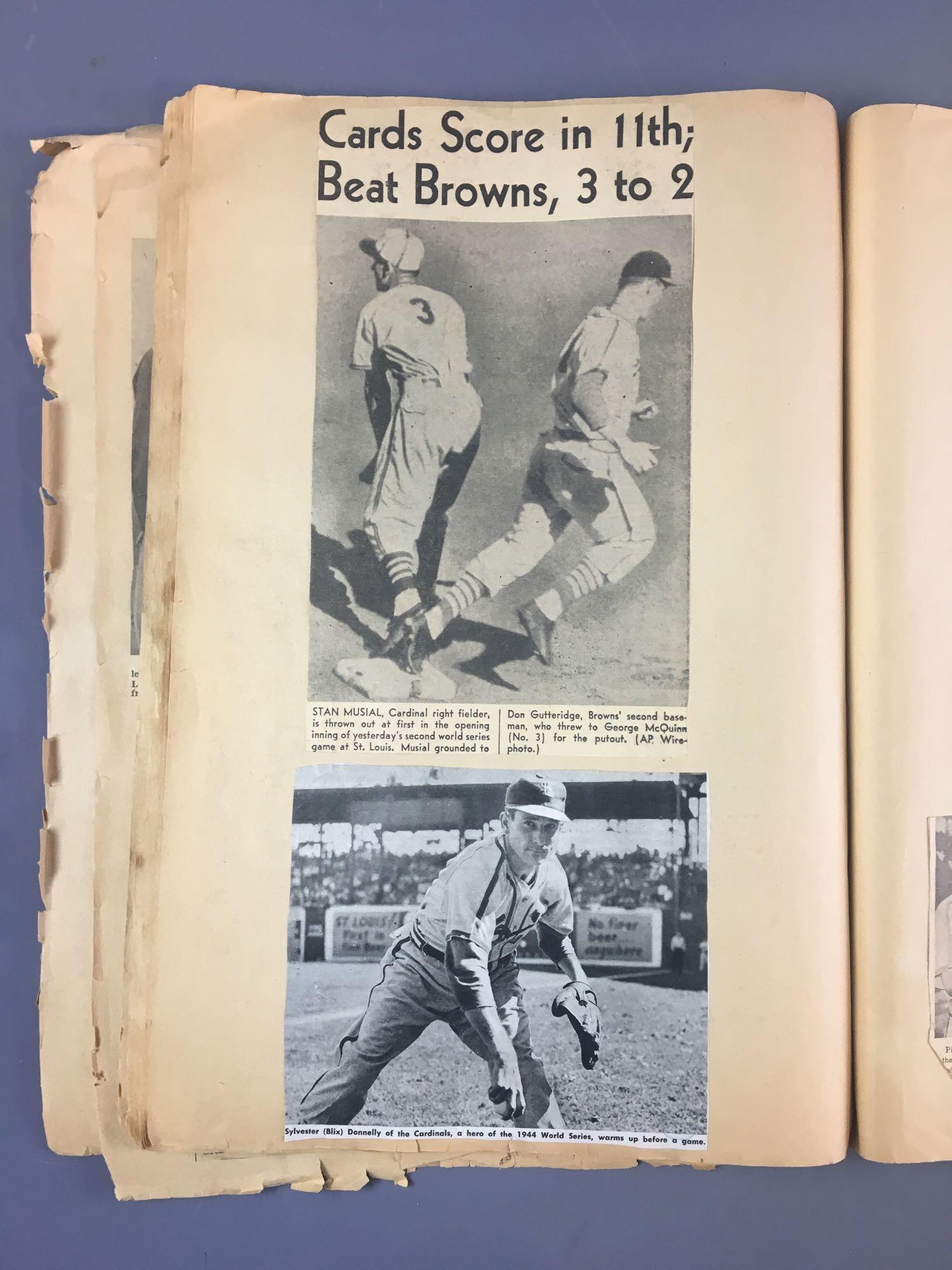 Vintage Scrapbook of Baseball Newspaper Clippings