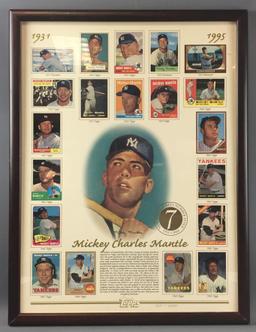 Mickey Mantle Framed and Numbered Baseball Card Poster