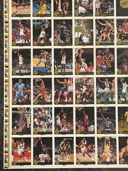 1993 Classic Basketball Gold Numbered Limited Edition Uncut Sheet