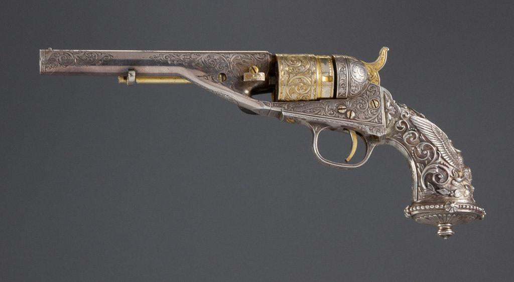 Colt, Model 1862, Conversion Revolver, manufactured in 1872. This revolver has New York style engrav