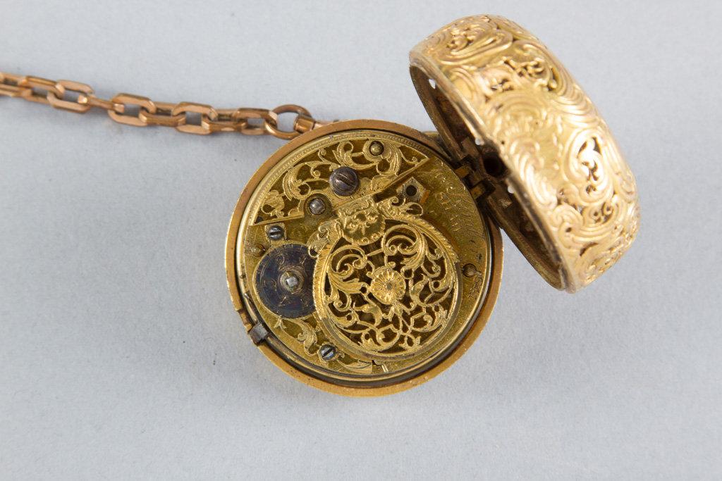 High quality, early key wind Pocket Watch with ornate filigreed case, movement is marked Jos. Kember