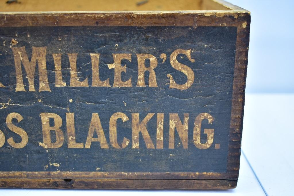Circa 1890's "Frank Miller's Peerless Blacking" Dovetail Box
