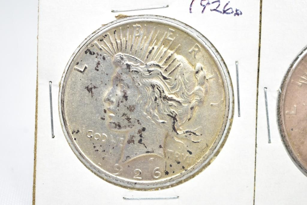 (2) 1926 D Silver Peace Dollars (Sells Together)