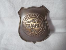 Brass Colt Guns Badge God Created Man Colt Made Them Equal Guard Gun Badge