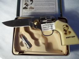 Wyatt Earp Gun Knife & Bullet Knife In Tin Gift Box