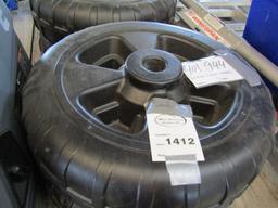 1412. 401-944. (4) UNUSED HARD POLY DOCK WHEELS, TAX, ONE MONEY FOR THE LOT