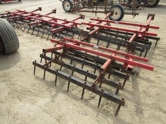 444. 518-1361. 24 FT. FIELD CULTIVATOR WITH SPIKE TOOTH HARROW, TAX / SIGN