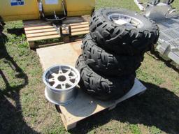 22. 4 RALLY RIMS FOR POLARIS RZR (3) WITH TIRES