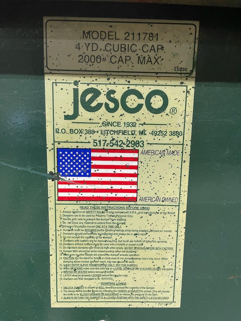 Jesco Self-Dumping Hopper - 211781