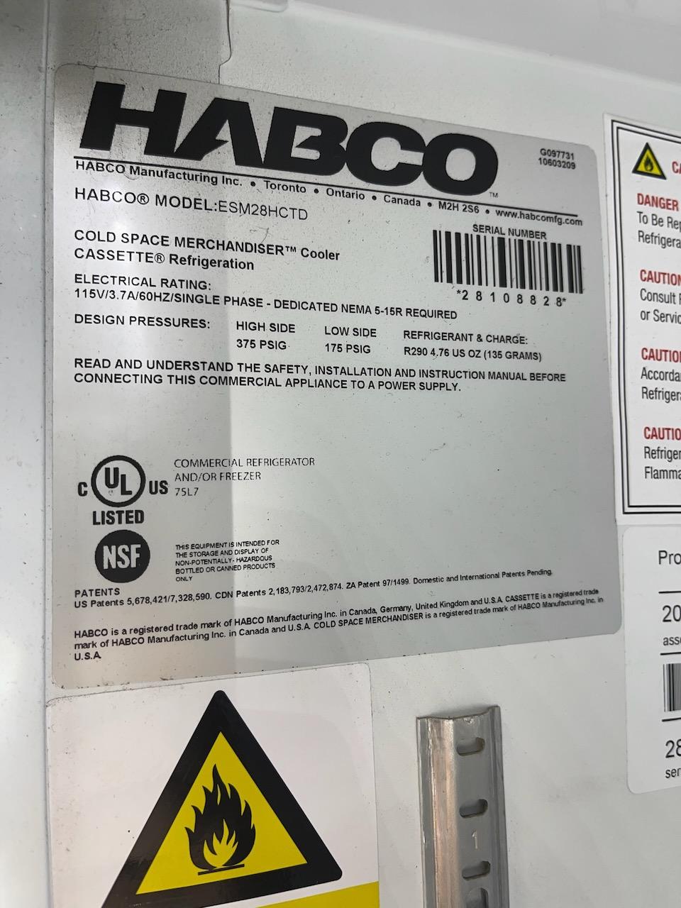 HABCO - Cooler - ESM28HCTD - 30" Single Door
