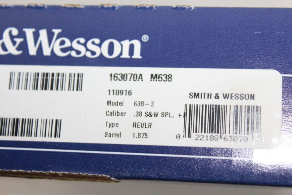Smith & Wesson 638-3 .38 SPL+P 5-Shot Airweight Revolver.