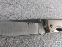Maple folding pocket knife - silver