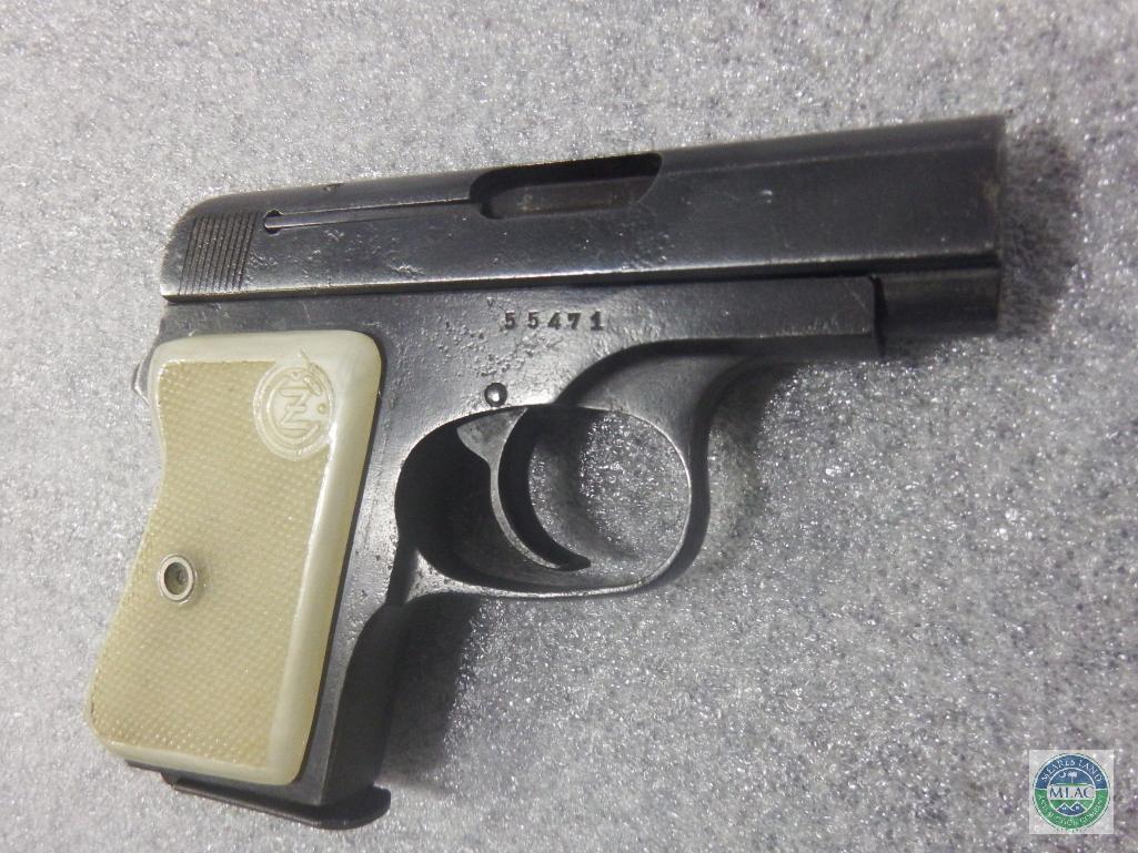 CZ .25 caliber semiautomatic pistol with ammunition