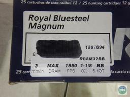 Two boxes - 12 gauge Royal Bluesteel Magnum shells - BB shot