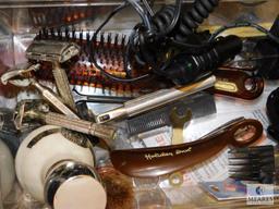 Large Lot Mens New and Vintage Razors & Cologne & Massager