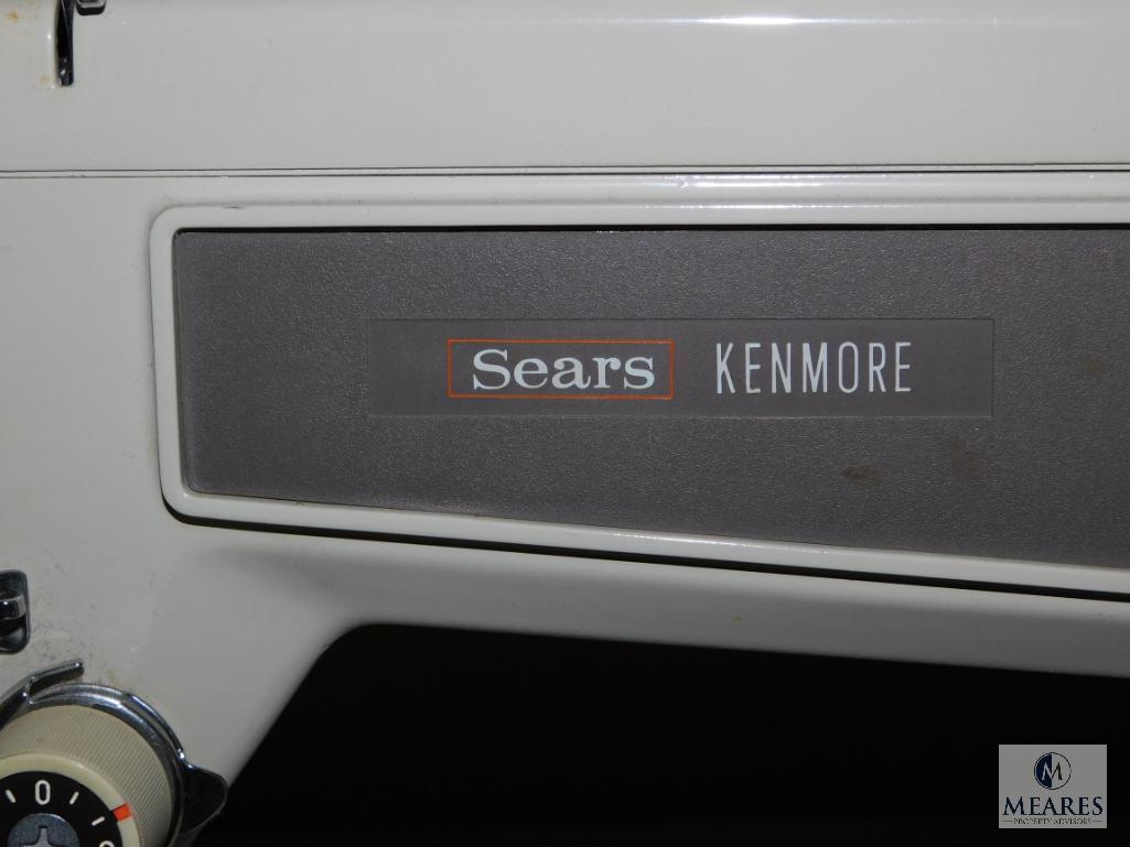 Sear Kenmore Sewing Machine Desk and Lot of Supplies