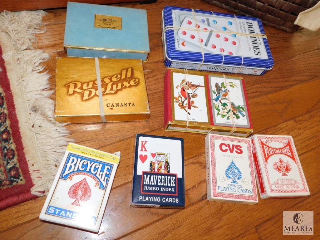 Lot Ladies Leather Gloves & Vintage Playing Cards