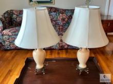 Two Ceramic Base Table Lamps