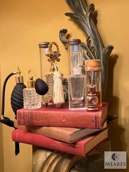 Large Wall Sconce with Perfume Bottles and Books