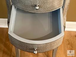 Gray Round Three Drawer Side Table - 29 x 13