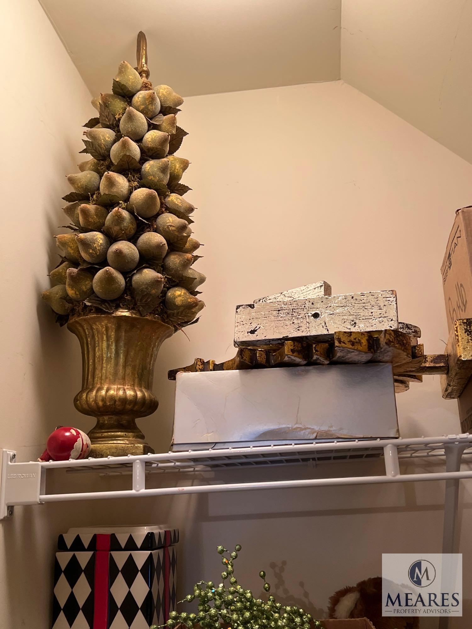 Contents of Upstairs Closet - Christmas Decor and Craft Supplies