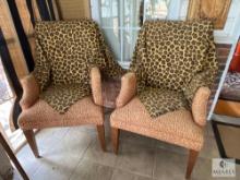 Pair of Accent Chairs with Cheetah Throws