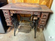 Antique Singer Pedal Sewing Machine Table - No Sewing Machine