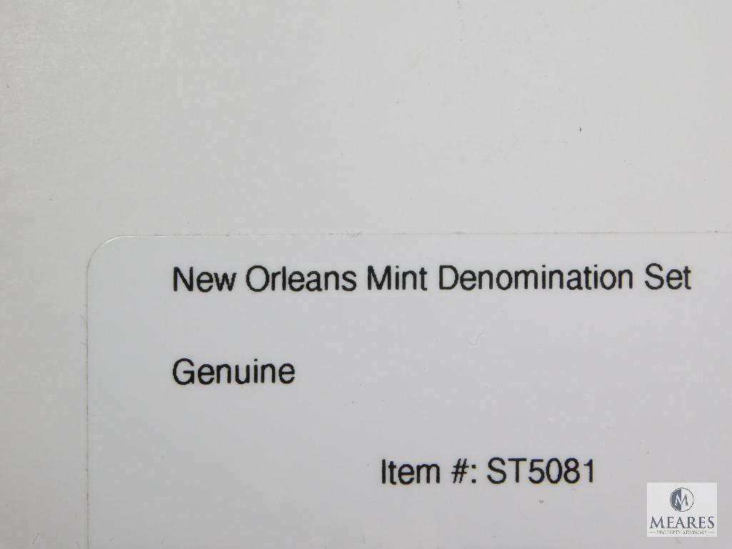 New Orleans Mint Denomination Set In Display Case