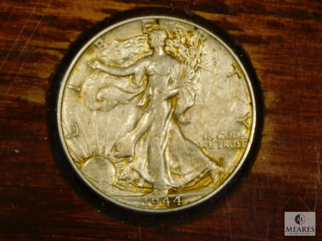 $4.30 In Silver, Four Walking Liberty Halves, Three Franklin Halves, Eight Mercury Dimes