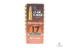 50 Rounds Hornady .17 Mach 2 With 17 Grain V-Max Bullet
