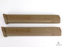 Group of Two New 32-round 9mm FDE Pistol Magazines - Fits Glock 17, 19, 26, 34 and Carbine Rifles