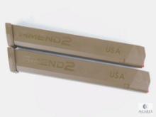 Two New 32 Round 9mm FDE Pistol Magazine Fits Glock 17, 19, 26, 34 and Carbine Rifles