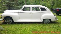 1948 Plymouth 4 door sedan barn find. See the many pictures as this looks to be a nice solid mid