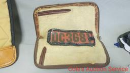 Vintage pistol case with a 1949 Michigan resident deer hunting license attached. See photos for