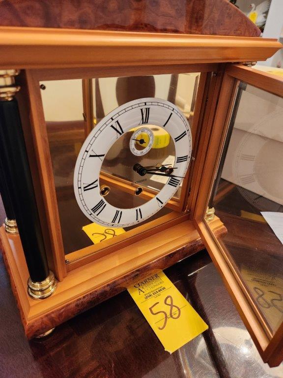 Bucherer Mantle Clock, Cherry 8-Day-Movement with Strike