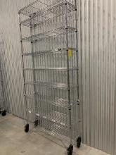 Metal Mobile Shelving on Casters w/ 9 Shelves U-Line