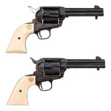 *Consecutively Numbered Pair of Ivory Gripped Colt Single Action Army Revolvers with Black Powder Fr