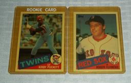 1985 Topps Baseball Rookie Cards Kirby Puckett & Roger Clemens Pair RC