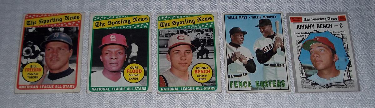1967 - 1970 Topps Baseball Star Cards Combo Mays Bench