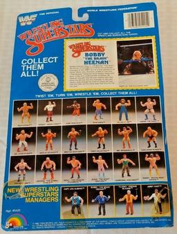 Vintage WWF LJN Wrestling Figure MOC Bobby The Brain Hennan Poster Bio Factory Error Paint WWE