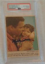 1/1 Muhammad Ali Cassius Clay Autographed Signed PSA Slabbed Newspaper Cut Photo 4x5 Boxing w/ Child
