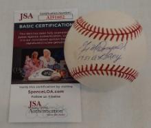 Gil McDougald Autographed Signed ROMLB Baseball JSA Yankees 1951 ROY Inscription COA MLB