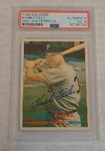 Vintage Hank Foiles Autographed Signed PSA Slabbed 1957 Topps Baseball Card #104 Pirates MLB