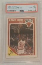 1989-90 Fleer NBA Basketball Card #21 Michael Jordan Bulls HOF PSA GRADED 8 NRMT Slabbed MJ