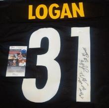 Mike Logan Autographed Signed Steelers NFL Football Jersey Reebok XL JSA COA Rare Inscription